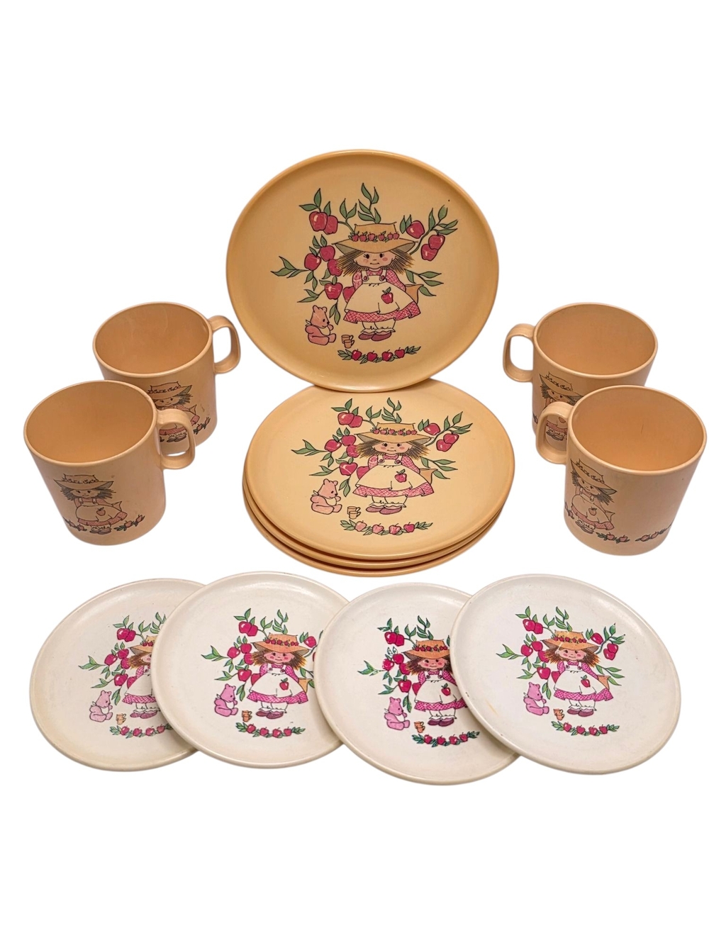 Lot 12 Pieces Chilton Strawberry Shortcake Vintage 80s Tea Set Plates Cups Rare